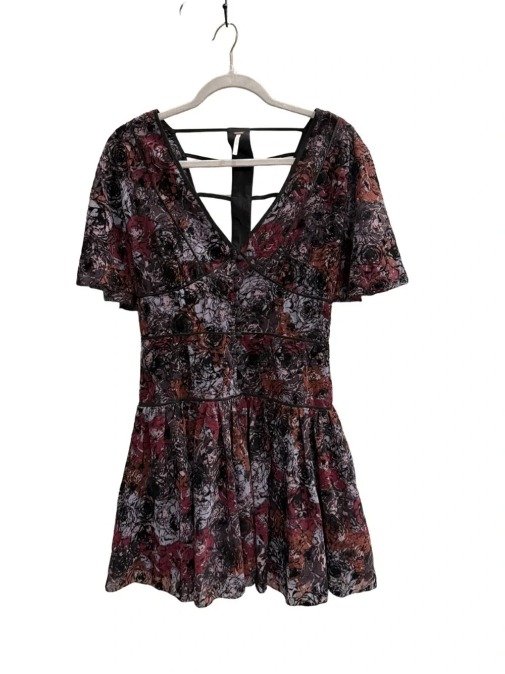 Free People Perfect Dream Dress Black Berry Combo Fit & Flare Size 4